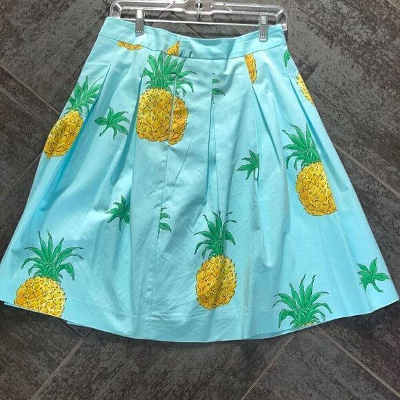 Talbots Skirt Turquoise blue Pineapple Skirt - Picture 2 of 8